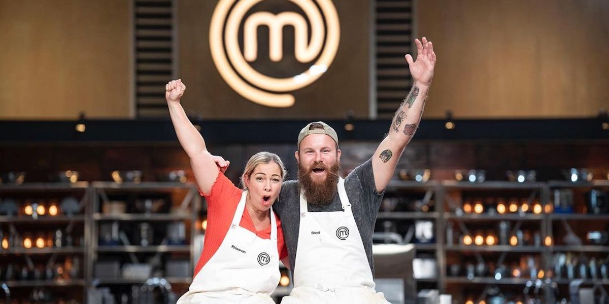 Rhiannon and Brent in the MasterChef Australia grand final for 2023