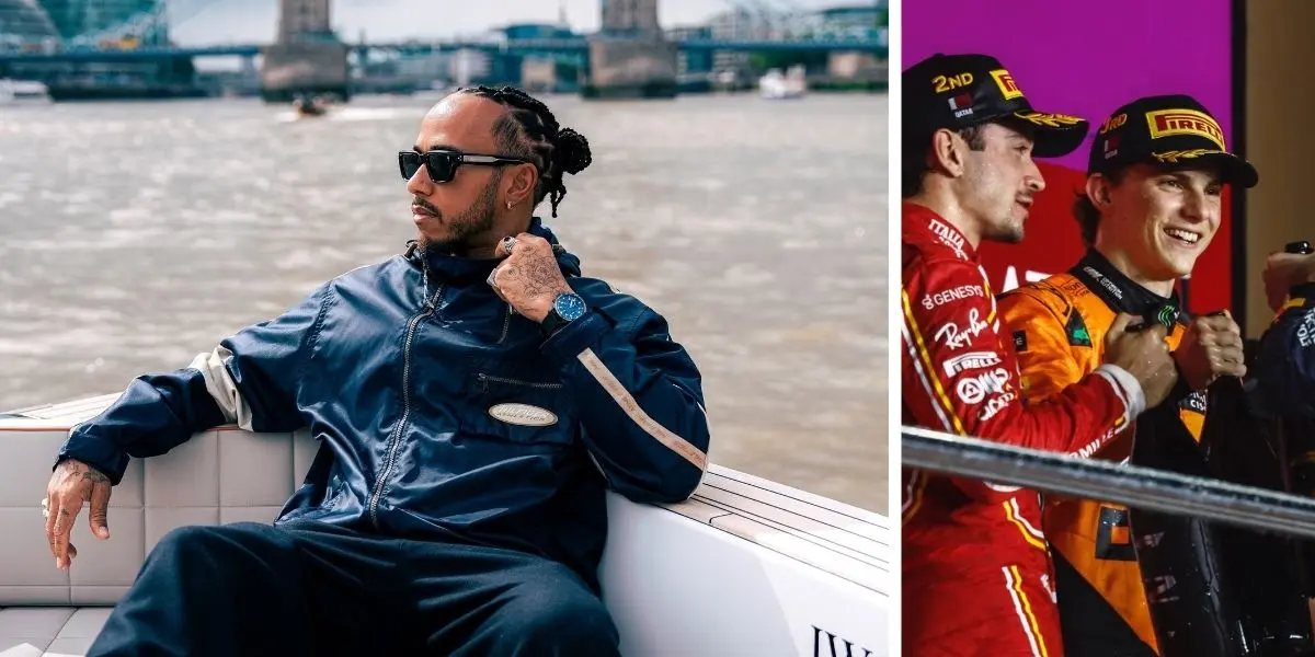 Lewis Hamilton and Oscar Piastri from Drive to survive