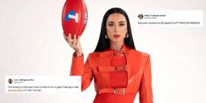 Katy Perry playing at AFL grand final
