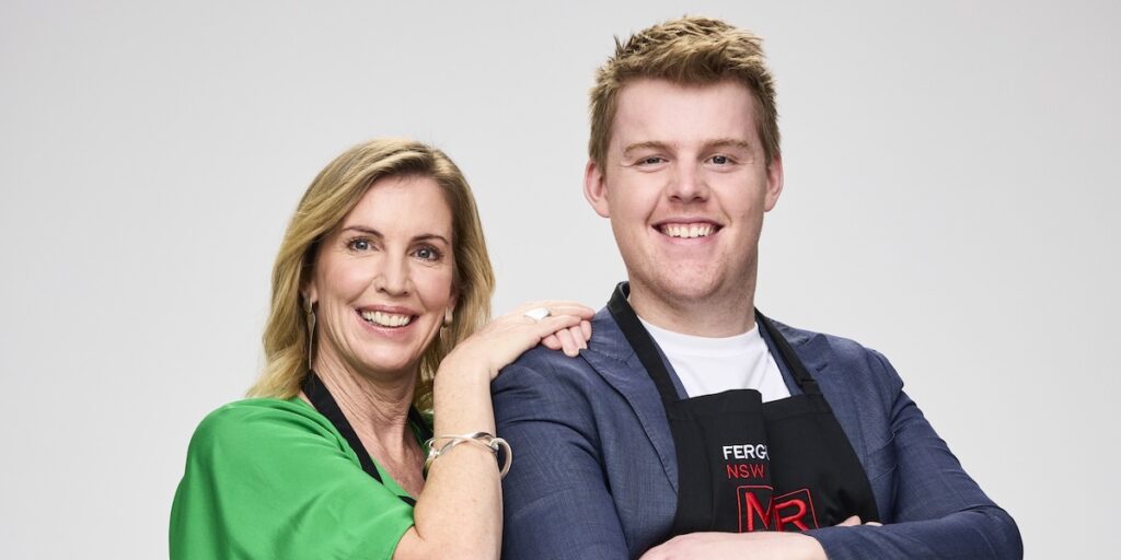 MKR Gatecrashers Caz and Fergus. Image: Seven.