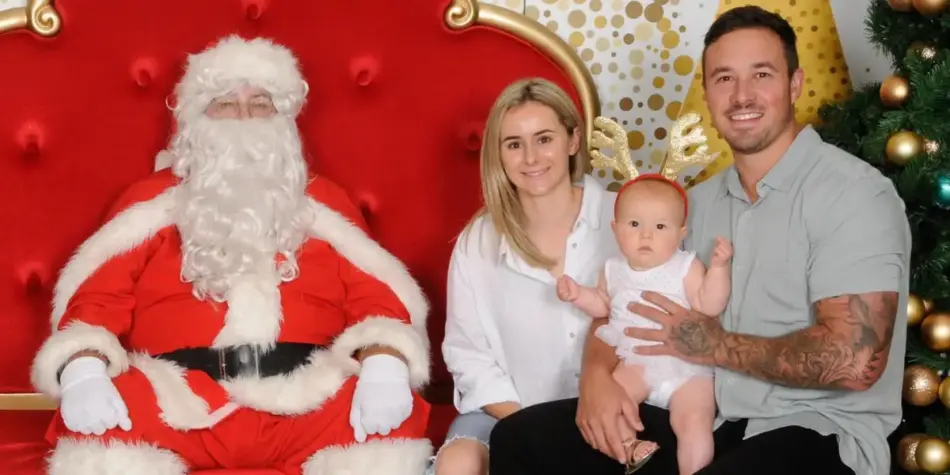 Grant crapp and his partner Lucy cartwright and their daughter Charli