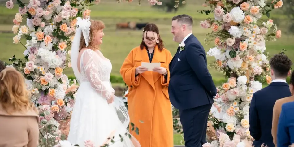 MAFS 2025's Tim and Katie at their wedding.