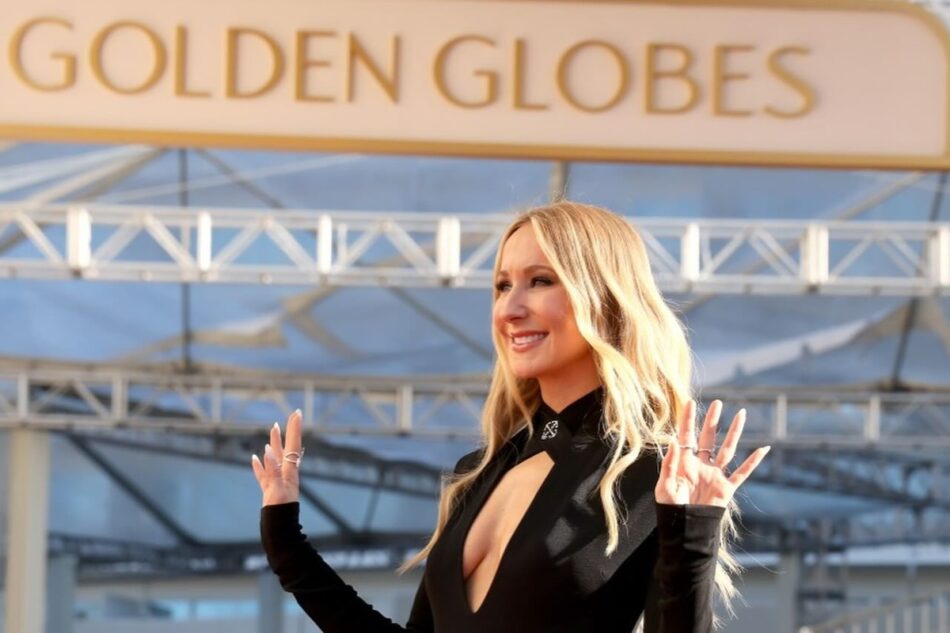 Golden Globes host Nikki Glaser doing publicity for the awards