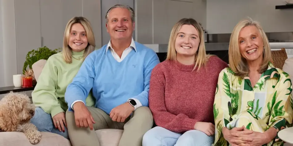 Kate, Matt, Holly and Millie Dalton on the couch for the GoggleBox Season 20 promo