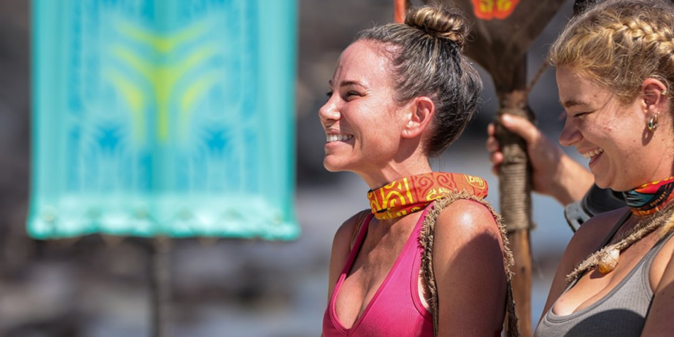 Zara Callianiotis on Australian Survivor 2025, smiling during a challenge with her tribe.