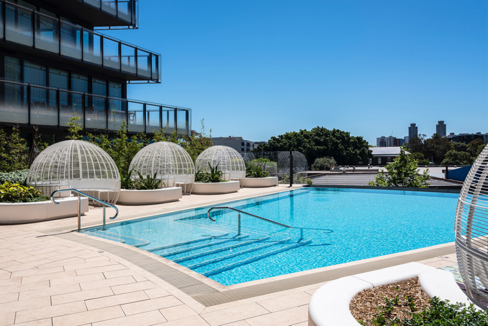 The infinity pool at One Global Resorts Green Square, where MAFS is filmed in 2025.