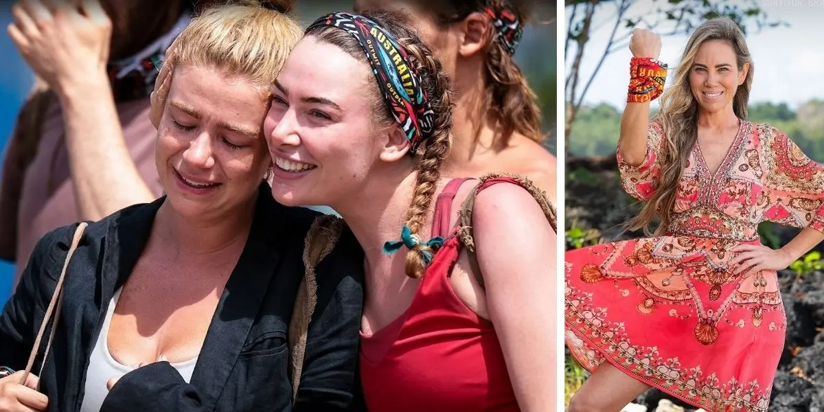 Laura, Logan and Zara at Survivor merge