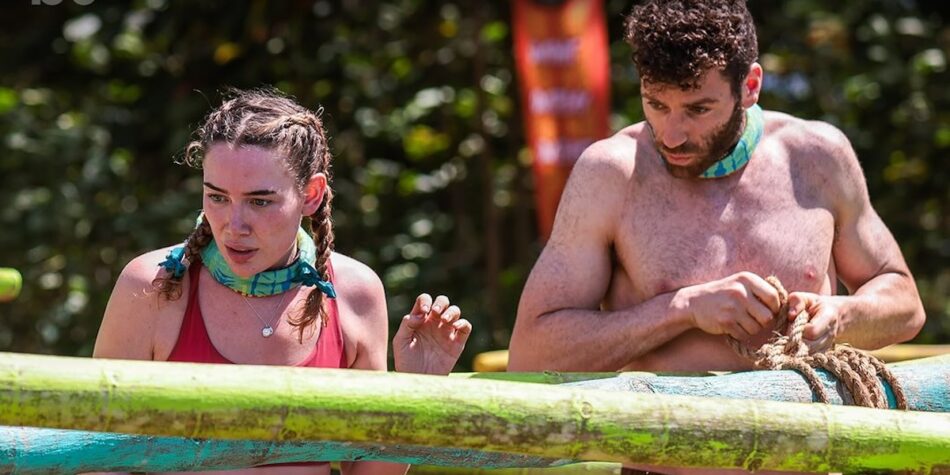 Logan and AJ during a Survivor challenge. 