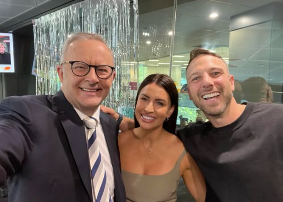 MAFS' Rhi and Jeff with prime minister Anthony Albanese